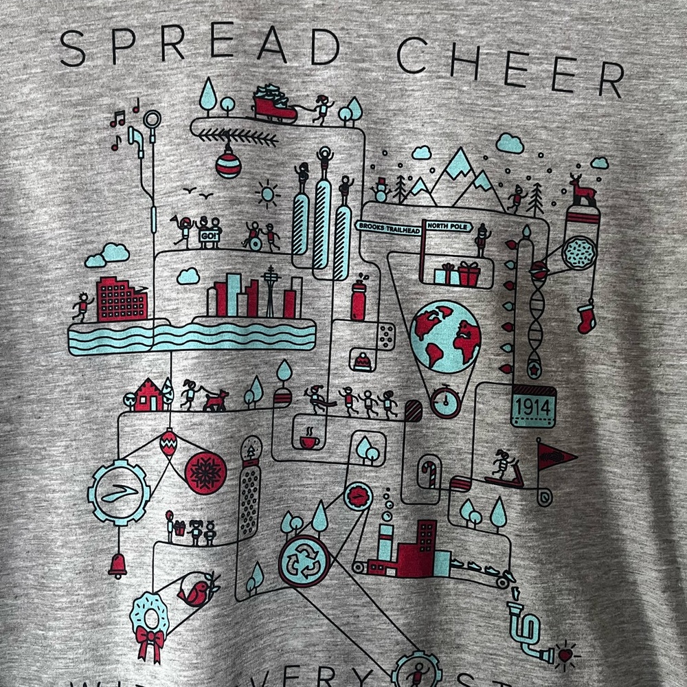 Brooks Holiday long sleeve t-shirt. Size L (fits like a medium)
